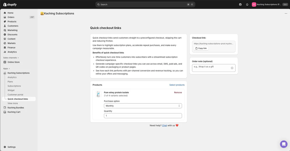 New Feature: Quick Checkout Links