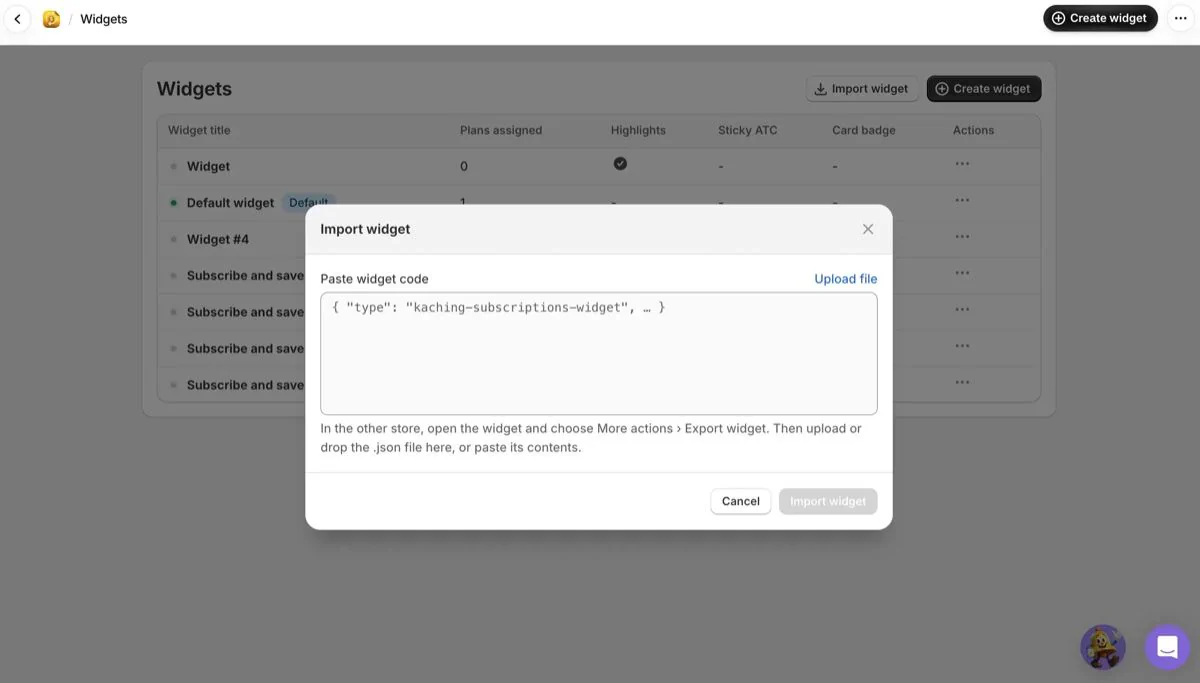 Copy a widget to your other stores