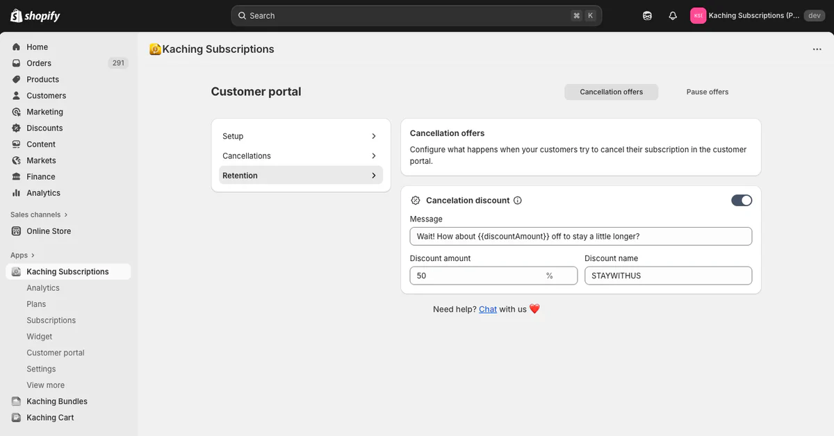 Customer Retention Offers: Cancellation & Pause Discounts