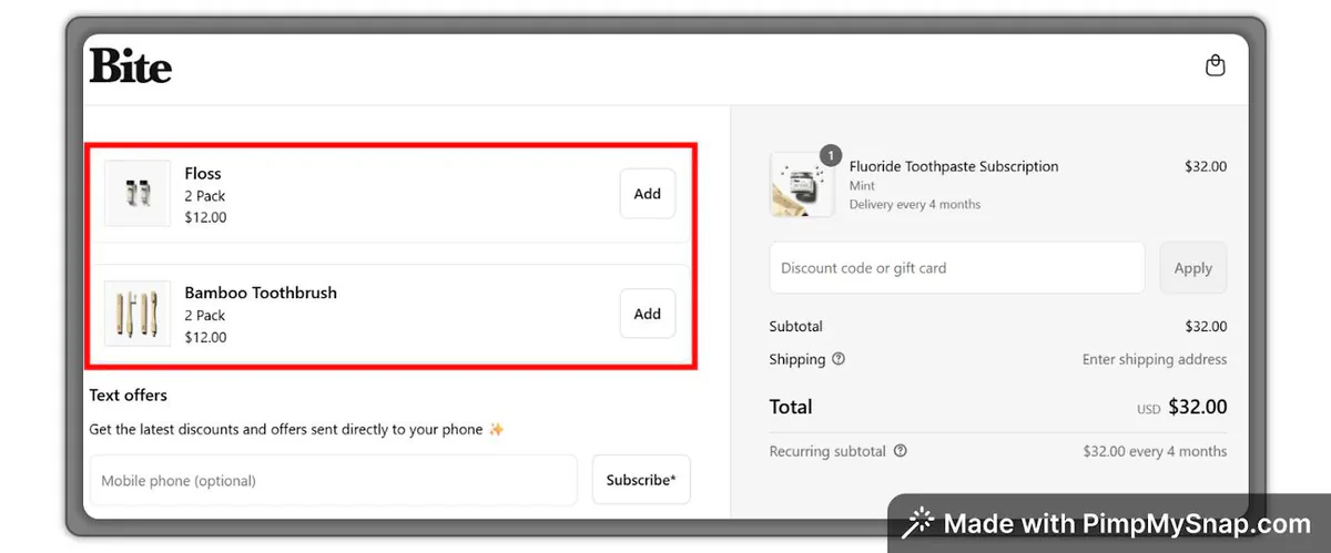 4. Checkout upsells
