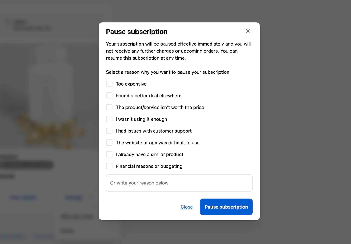 Customer Portal: Cancellation Reason Collection