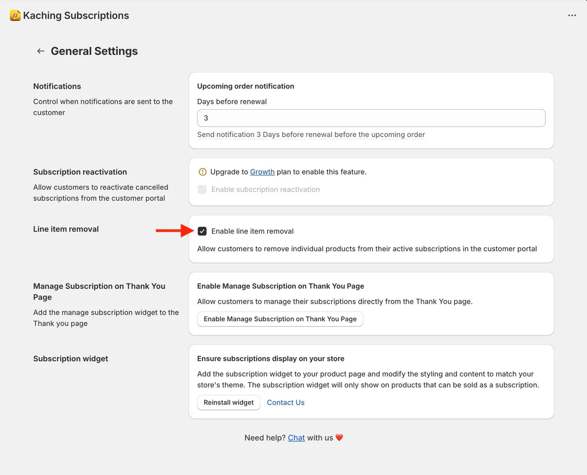 Customer portal: allow customers to remove products from subscriptions