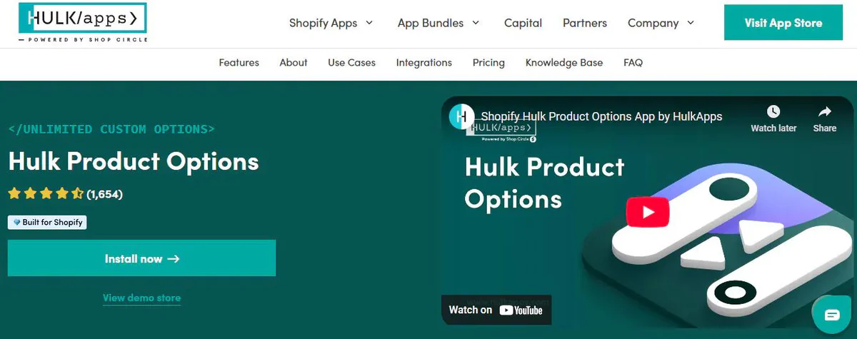 3. Hulk Product Options