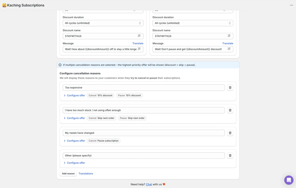 Added new retention offers: Skip & Pause-instead
