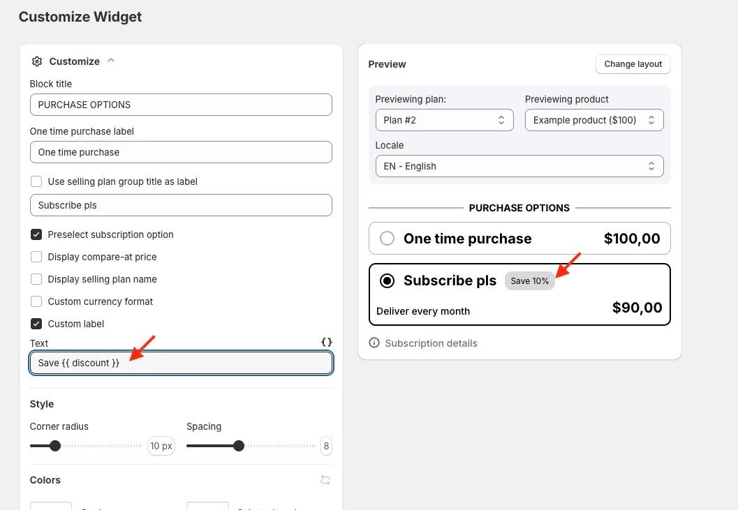 New feature: custom discount label