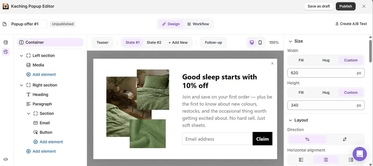 Step 3: Customize your popup