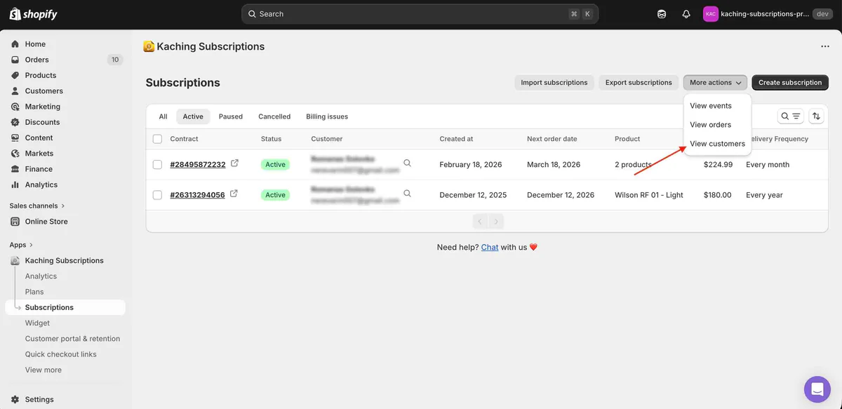 Dedicated Customers Page