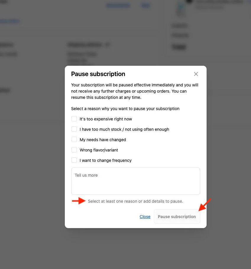 Make churn details mandatory in the customer portal