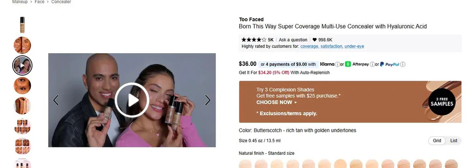 8. Include customer reviews, UGC, and star ratings above the fold