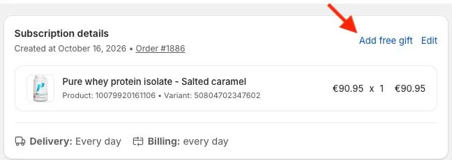 Free gift for the next order