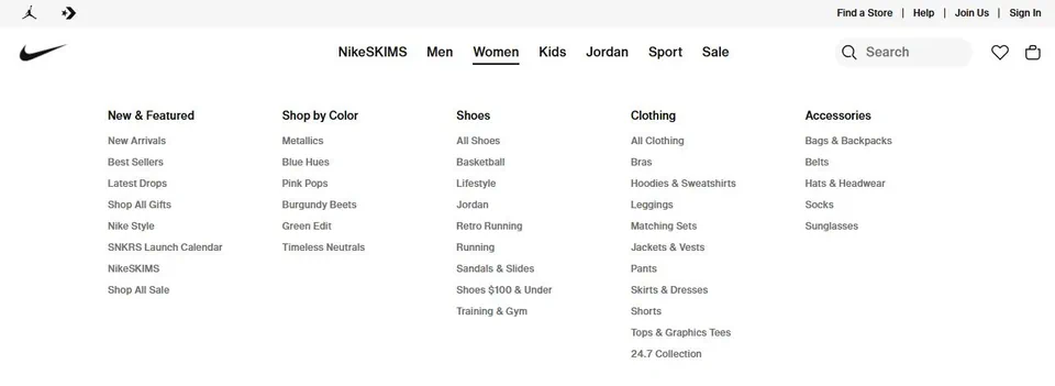 3. Improve navigation with smart menus & product filters