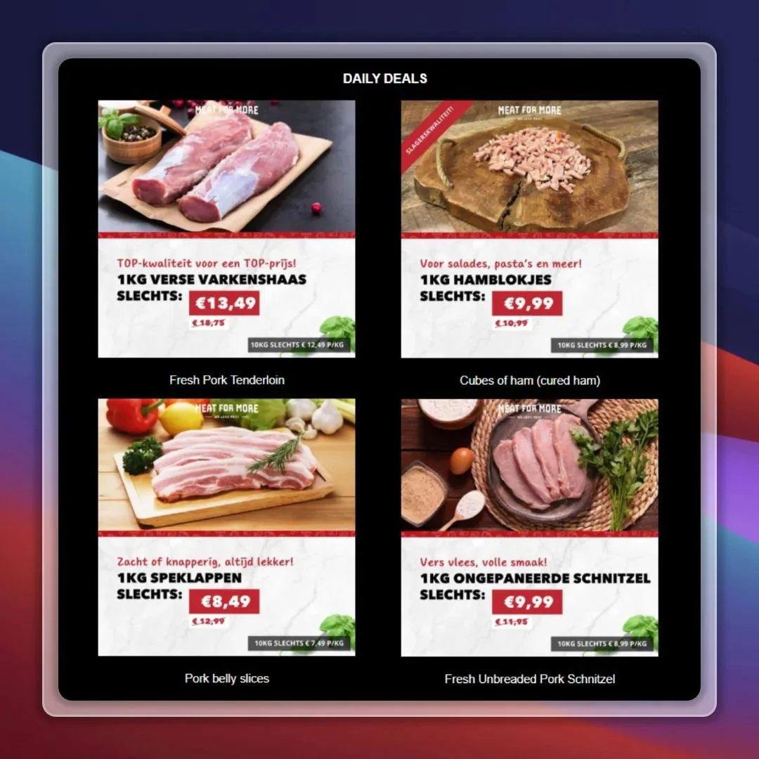 One of Meat For More's weekly bundle campaign emails