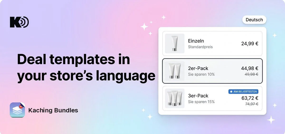 Deal templates in your store's language