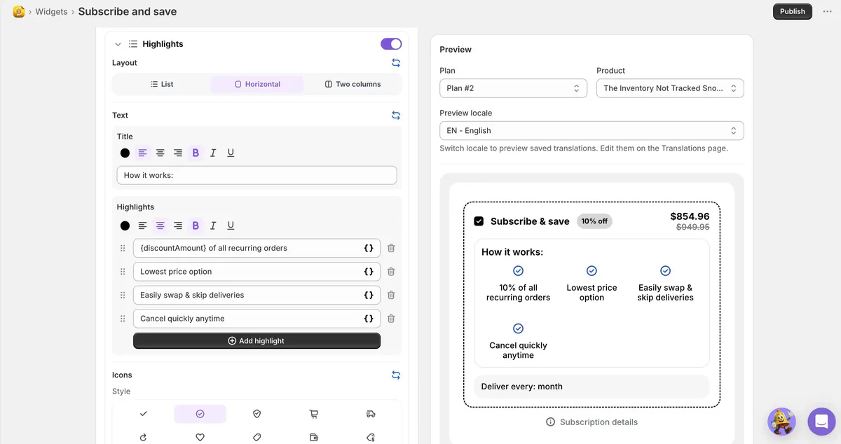 New highlights layouts