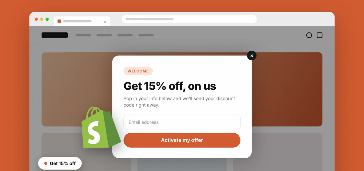Orange dither cover for the Shopify popup setup guide.
