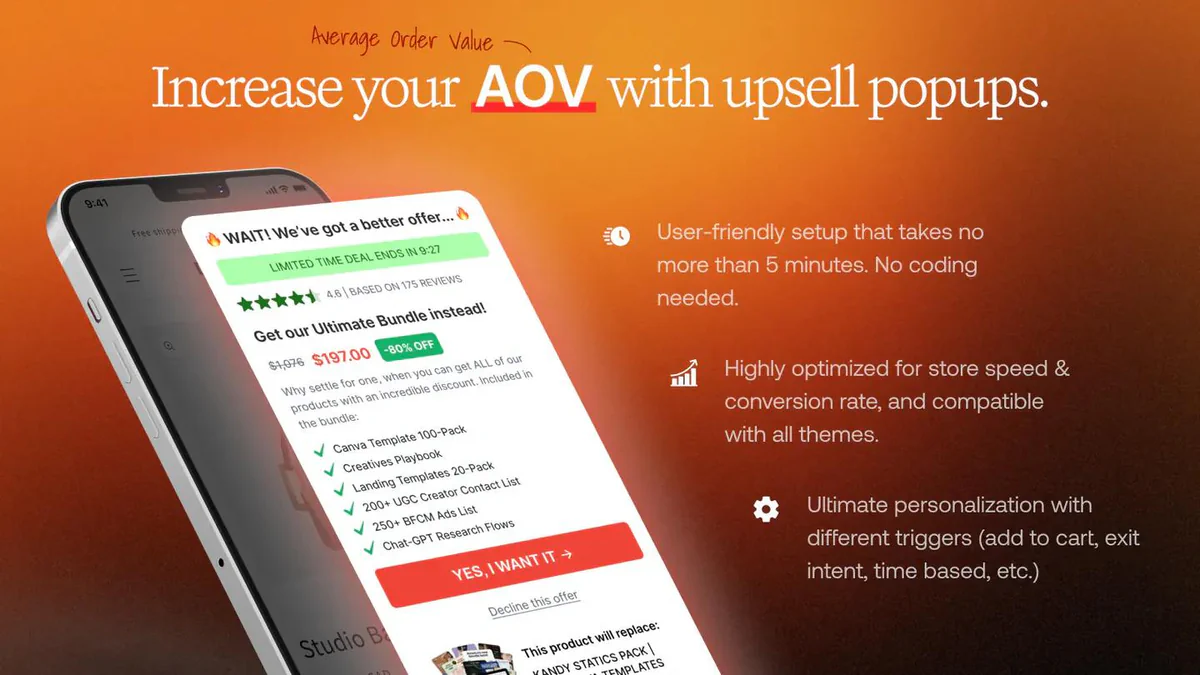 18. Upsell pop-ups