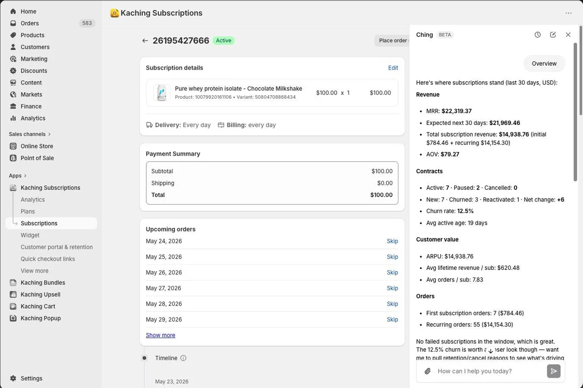 Meet Ching - your AI subscriptions assistant