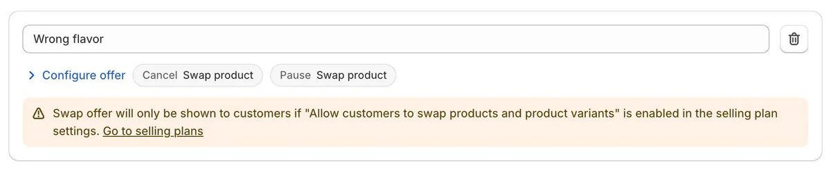 Added Swap retention offer