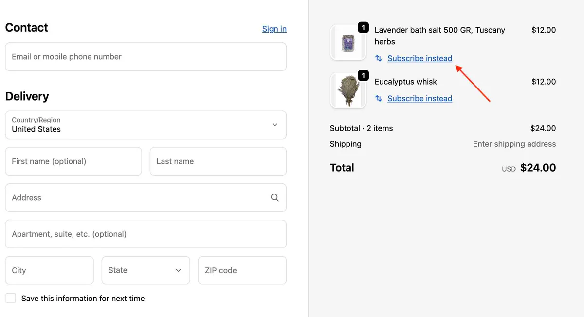 Checkout extension for Shopify Plus