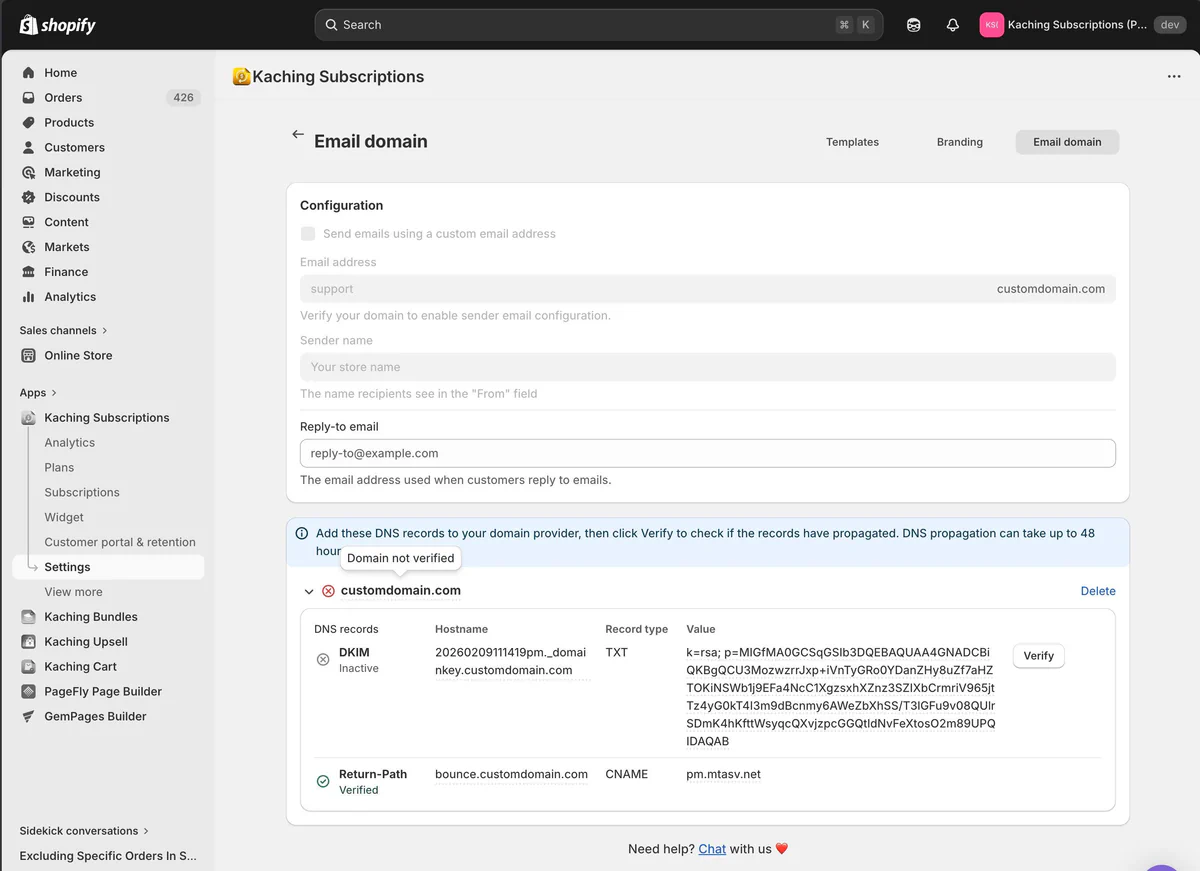 New feature: send emails from custom domain