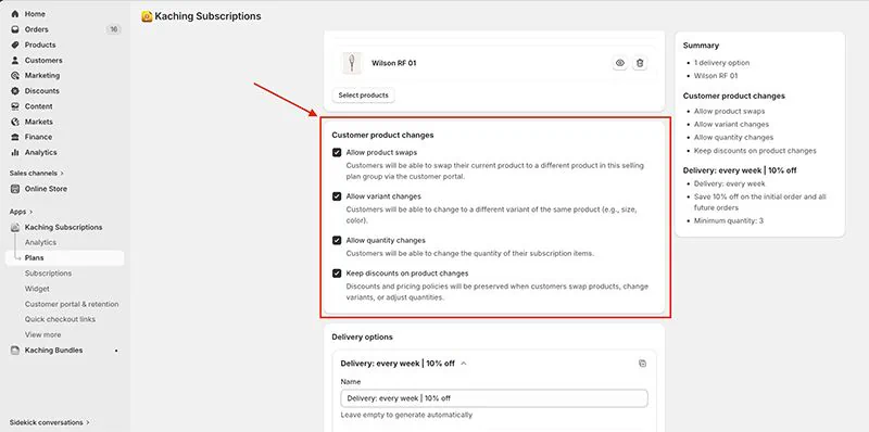 Selling Plan Swap & Quantity Controls