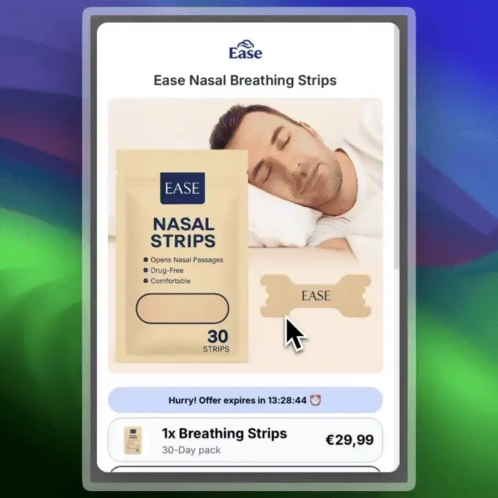 Checkout Links pre-checkout page with Kaching bundle options: the shopper picks a two-pack, chooses each strip and goes to checkout
