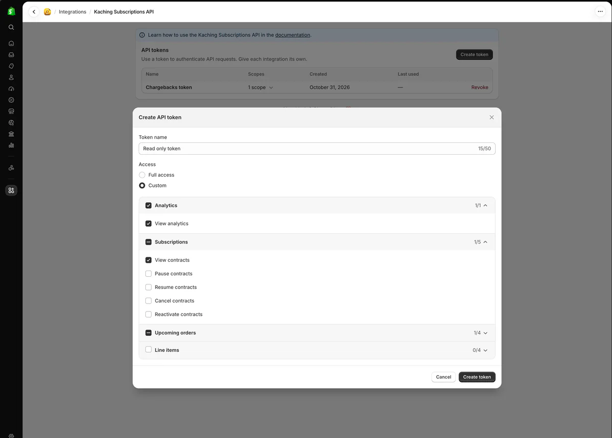 Give each integration its own API token